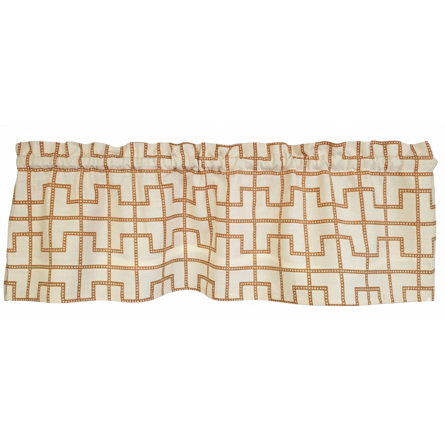 RLF Home 100% Cotton High Quality Torres Tailored Window Valance with 1.5" Rod Pocket 50" W X 12" L Cream