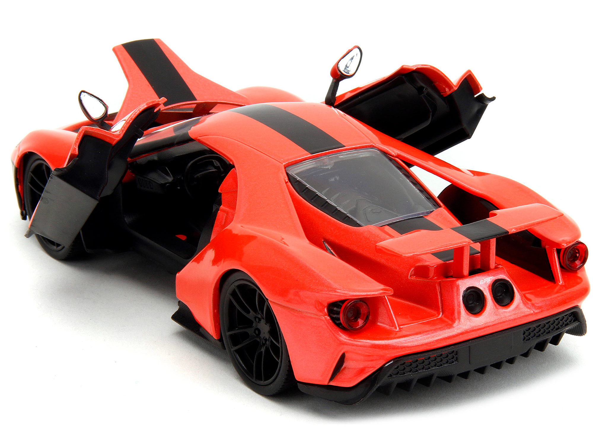 Jada 2017 Ford Gt Light Red Metallic With Black Stripe "Pink Slips" Series 1/24 Diecast Model Car By Jada