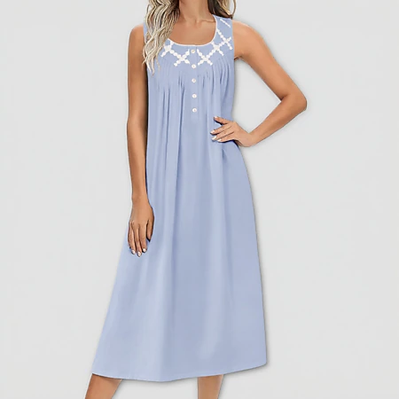 sleeveless night dress cotton Ekouaer Nightgowns for Women Sleepshirt Long House Tank Nightshirt Casual Dress Thom Browne Silk-Crepon Button-Through GigaCloud This 46 inch sleepwear Production Time:20 Days