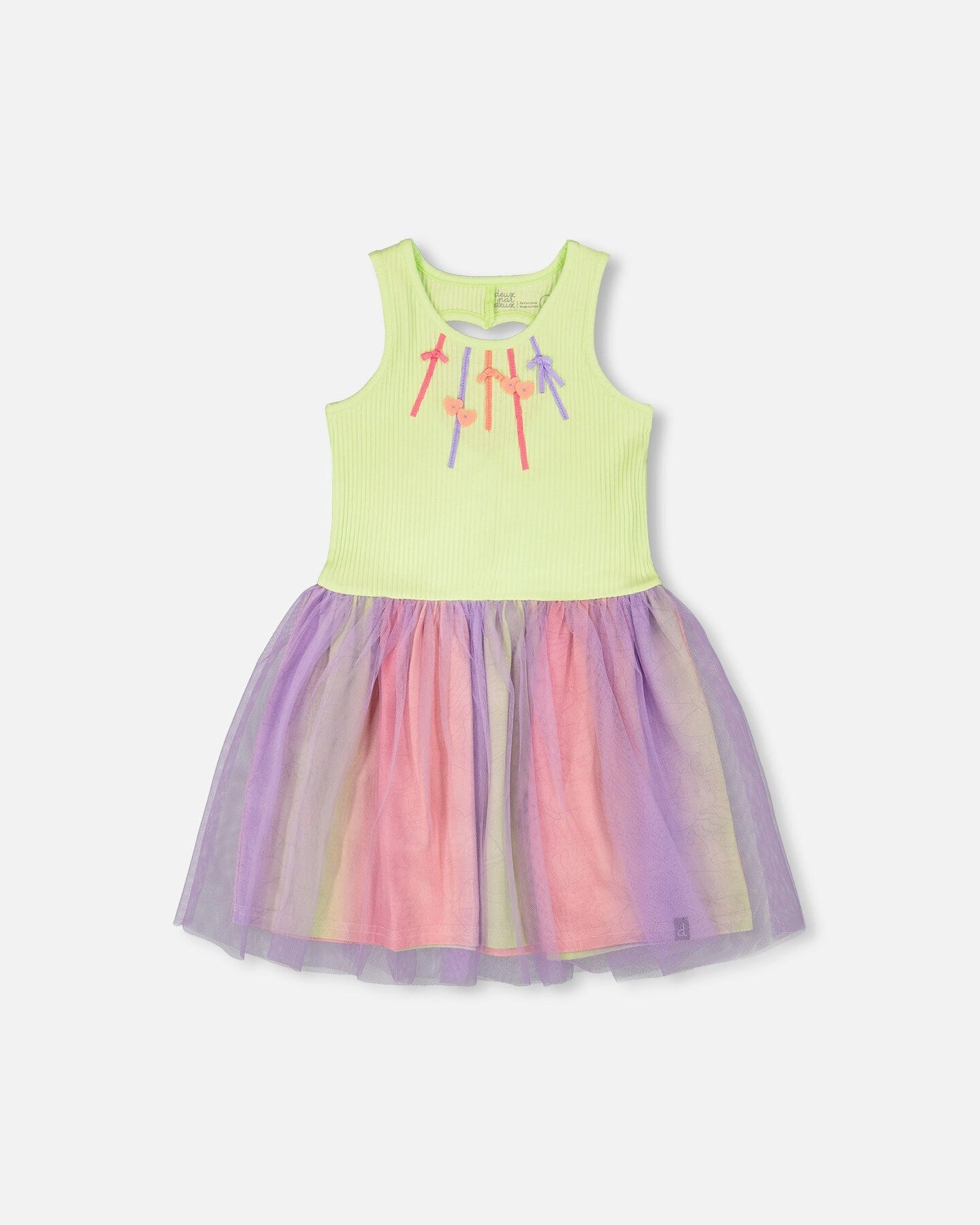 Deux par Girls Sleeveless Bi-Material Dress