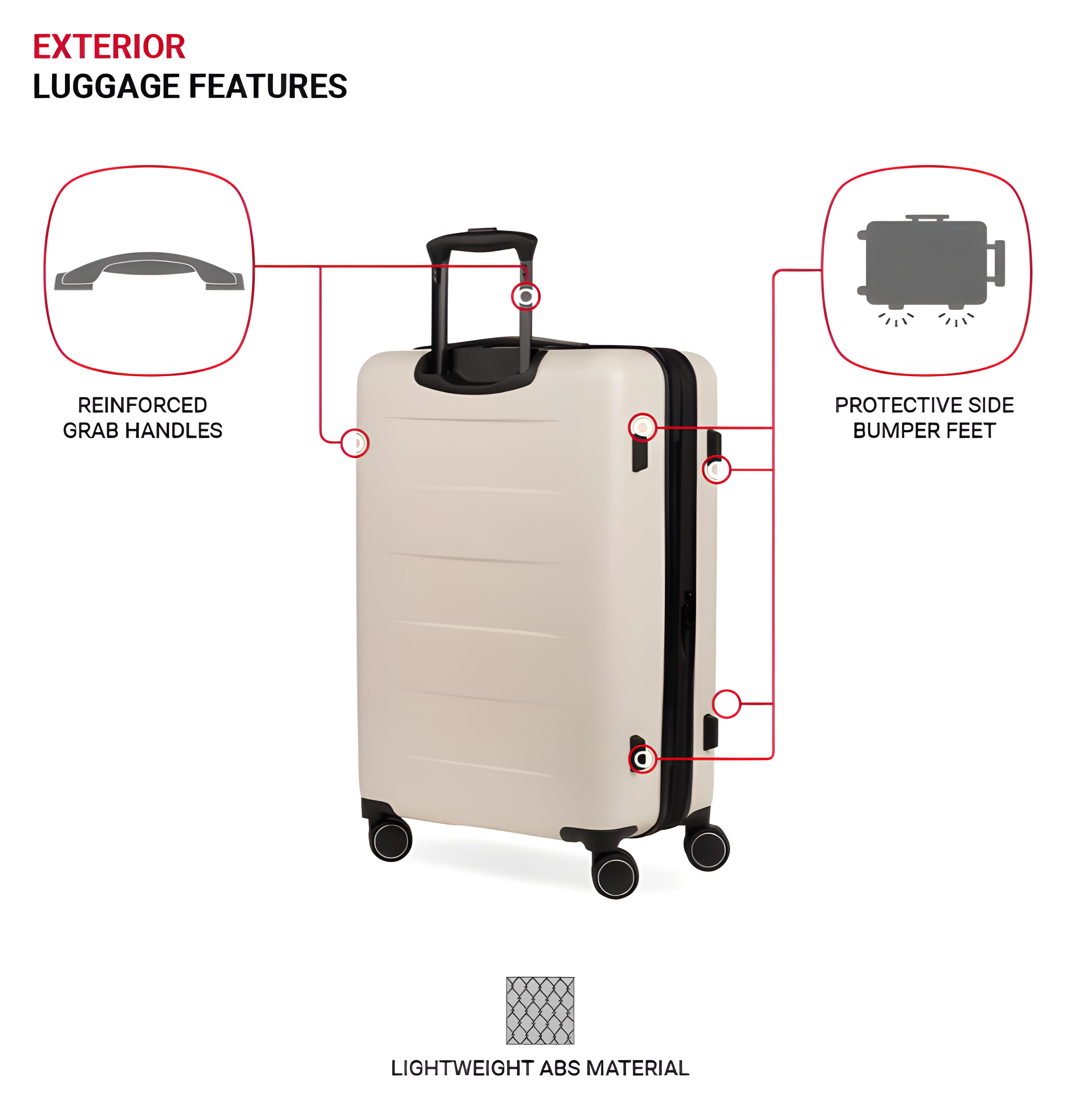 SwissGear Eclipse Unisex Hardside Expandable Luggage with Spinner Wheels, Medium Checked, Ultimate Grey
