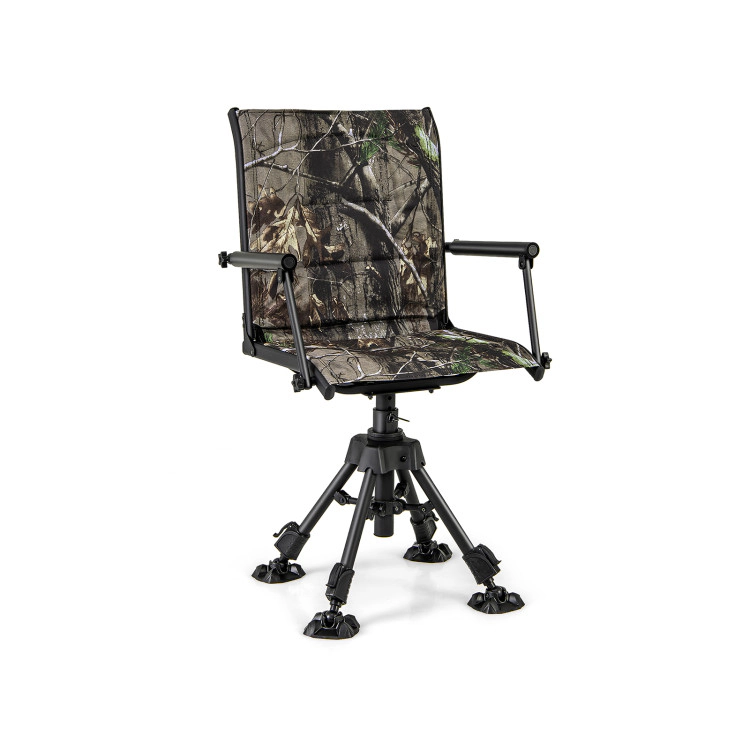 SUGIFT 330-lb Capacity 360-Degree Noiseless Swivel Folding Chair with Adjustable Seat Height and Mesh Back