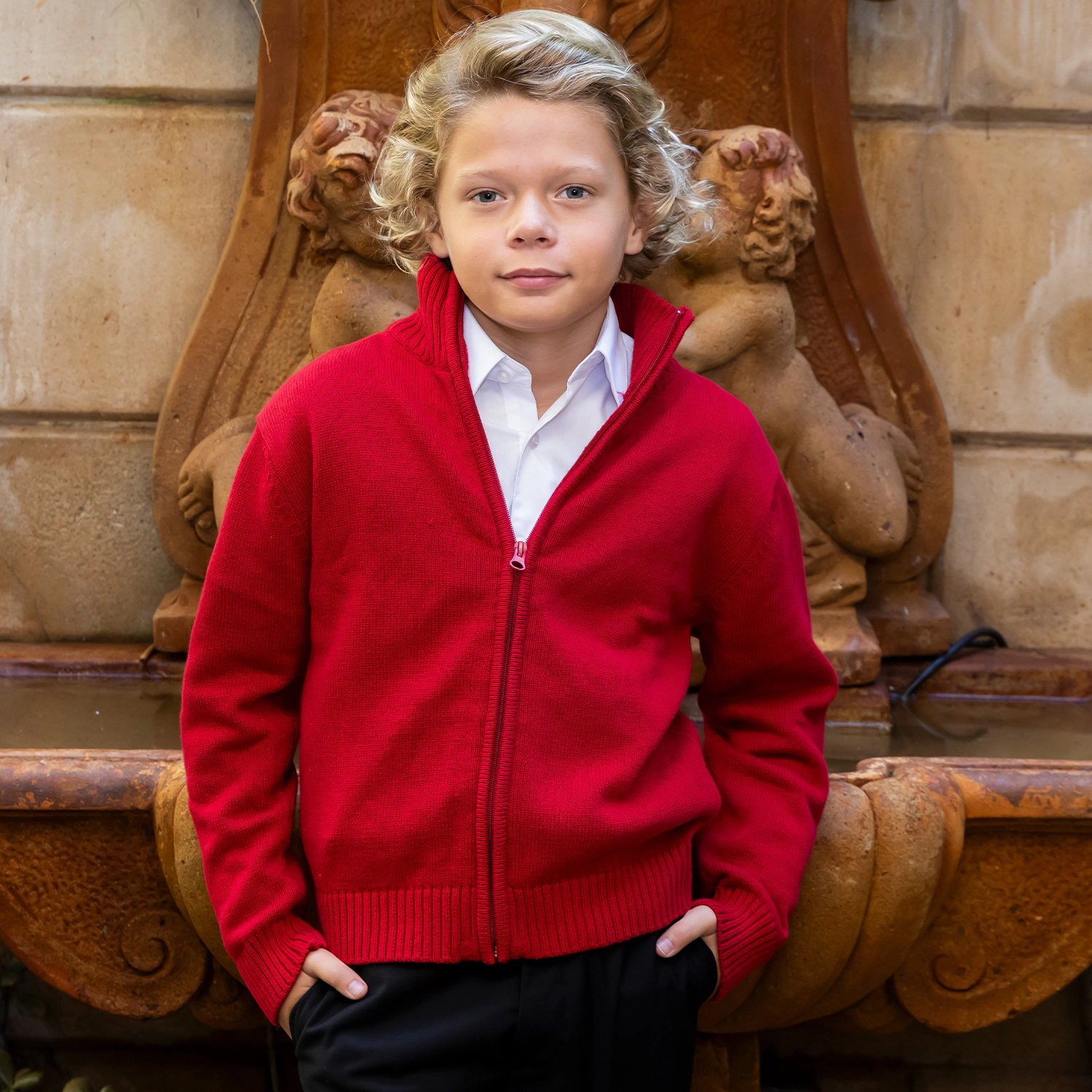 Gioberti Boy's Knitted Full Zip 100% Cotton Cardigan Sweater