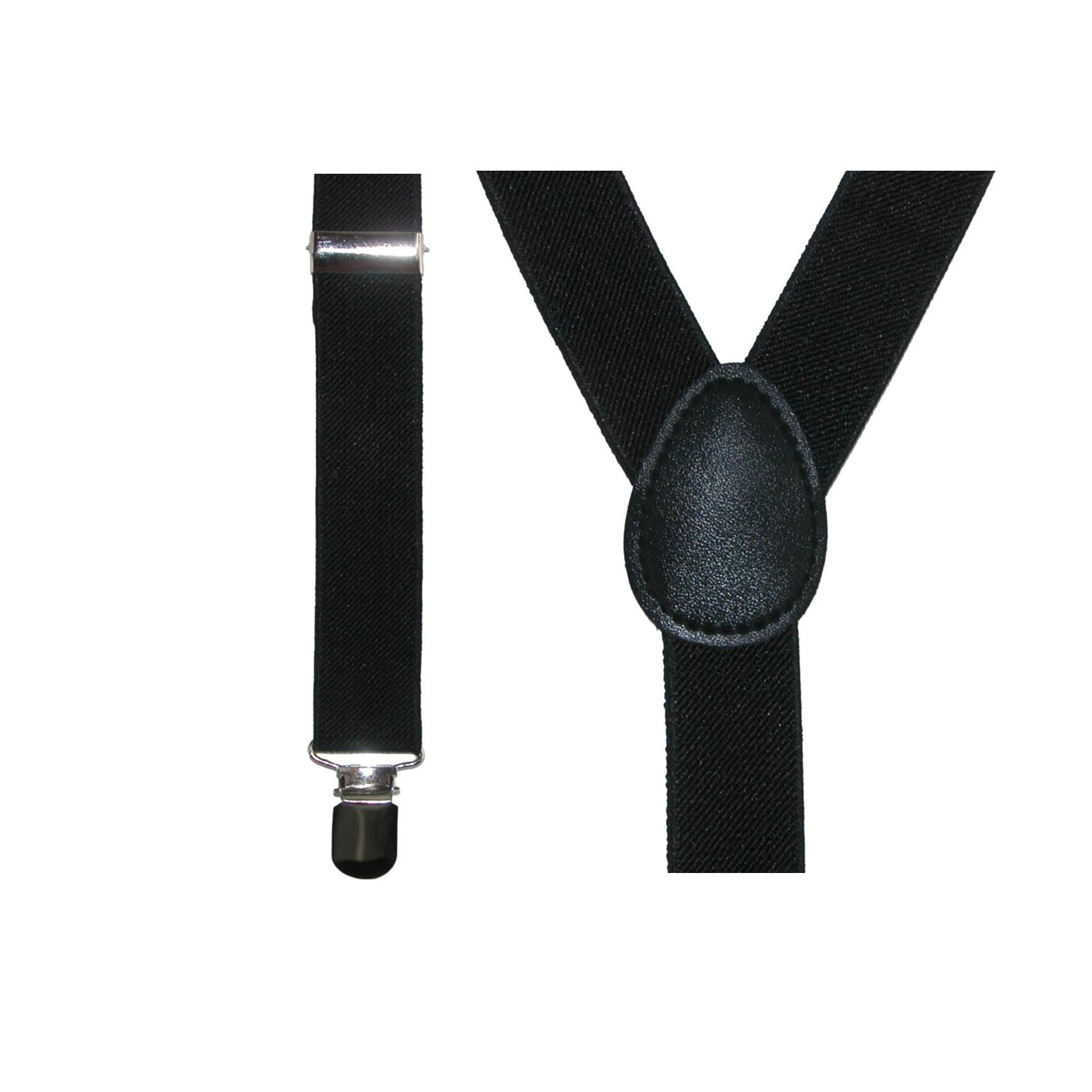 CTM Men's Buffalo Plaid Bow Tie with Solid Suspender Set
