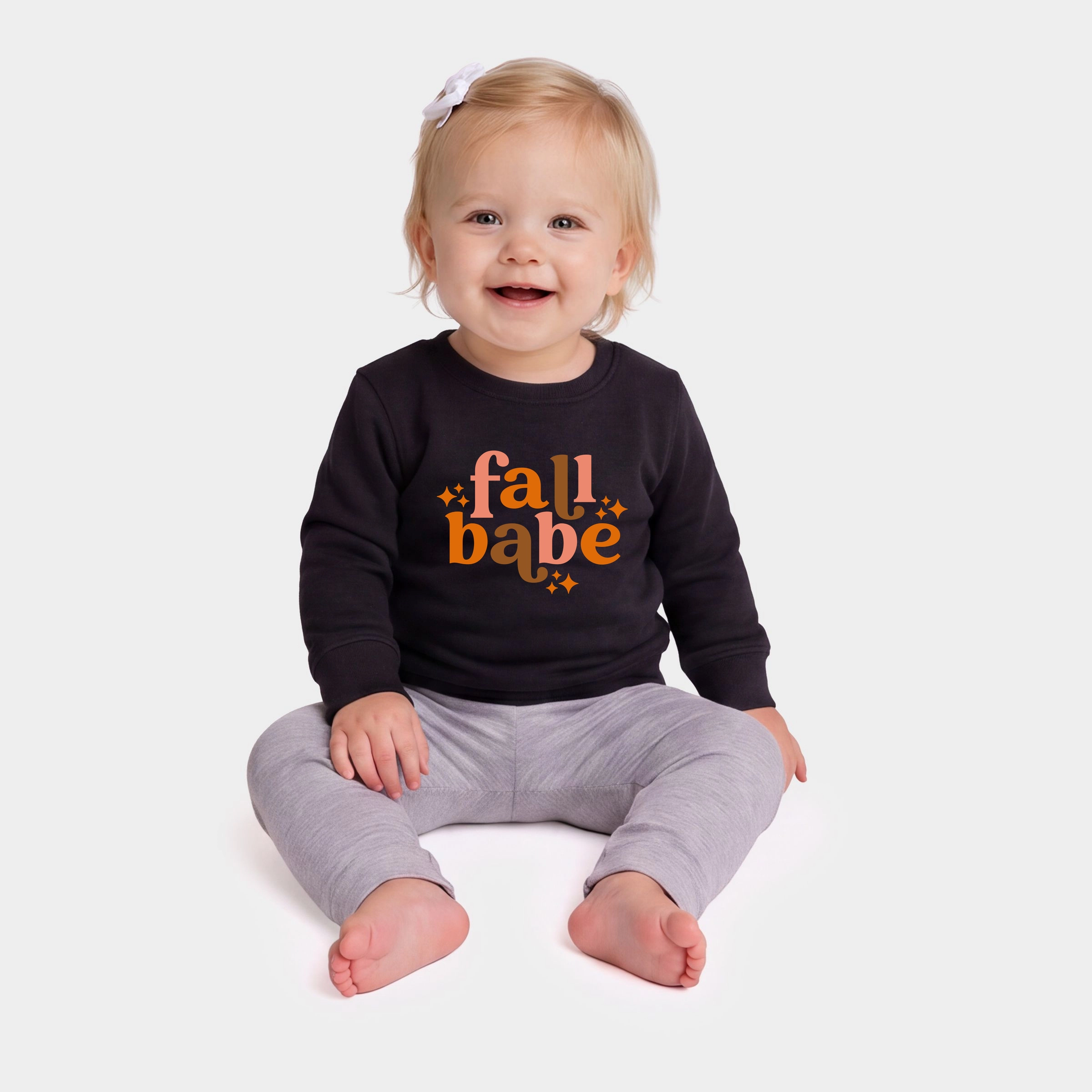 The Juniper Shop - Infant Crew Fleece Sweatshirt Fall Babe Stars