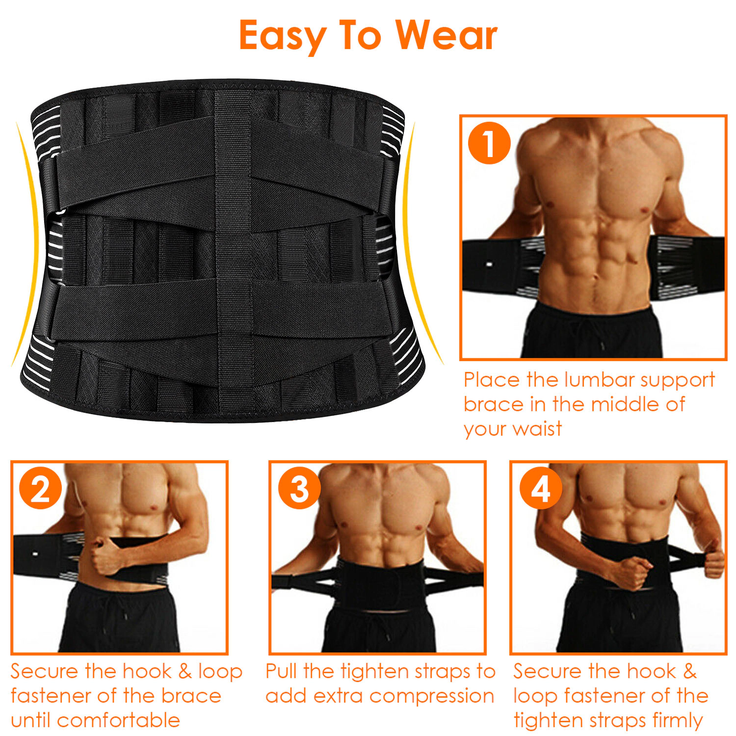 GBruno Adjustable Lumbar Support Brace