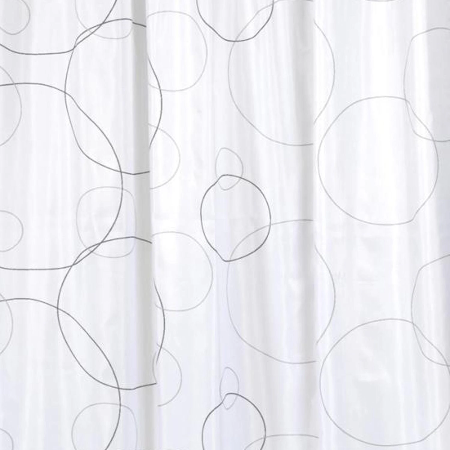 Carnation Home Fashions Ava Fabric Shower Curtain White 70x72