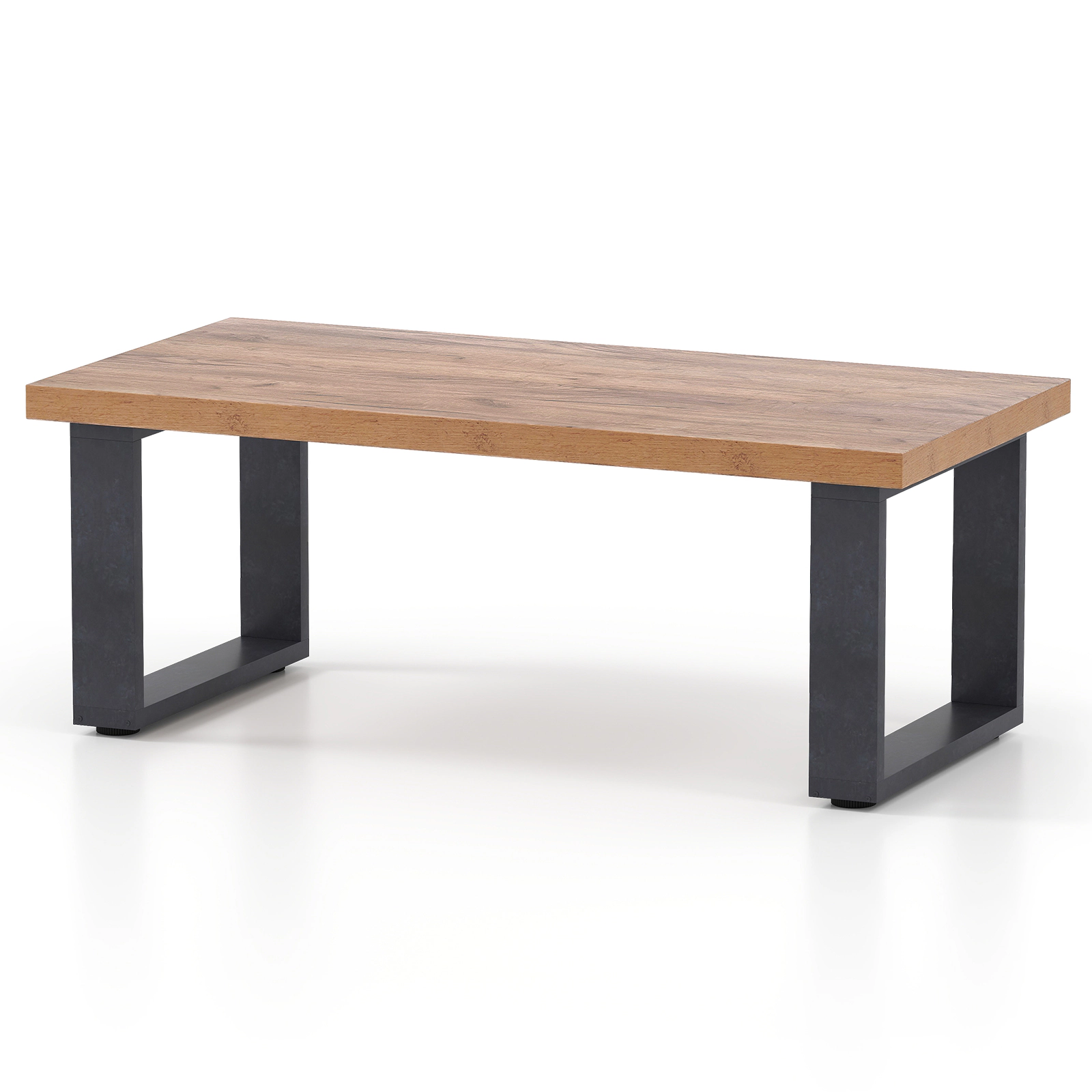 SUGIFT 1.8-in Thick Top Engineered Wood Farmhouse Rustic Coffee Table 47-in x 23-in x 18-in 176-lb Capacity Oak