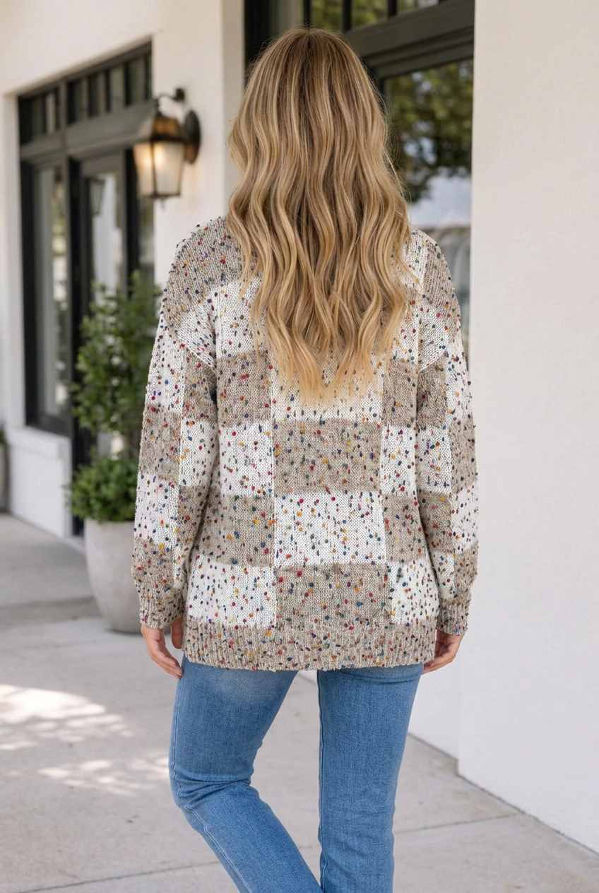 Threaded Pear Women's Evelina Print Open Cardigan
