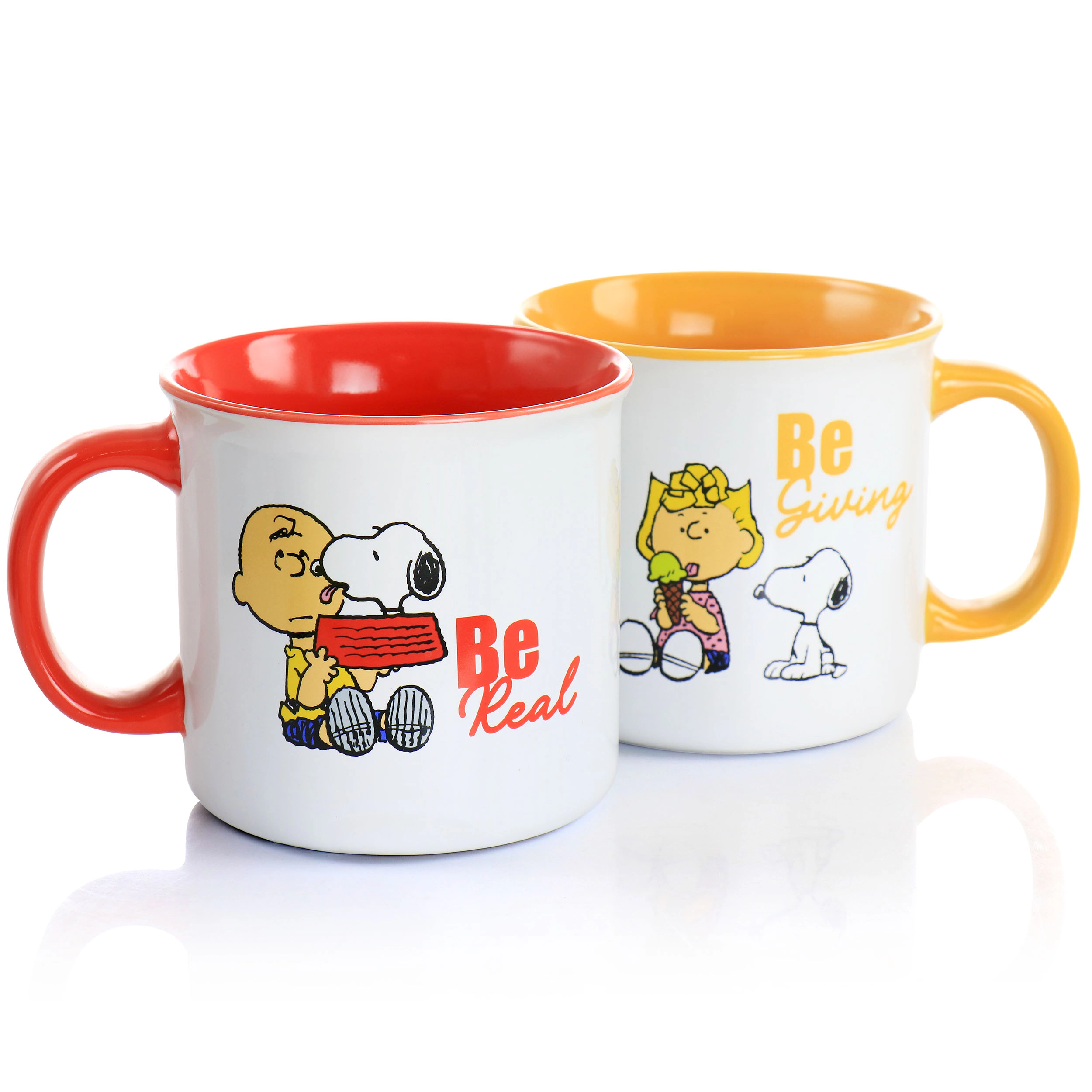 Peanuts Gentle Reminders Stoneware 4 Piece 21oz Mug Set in Assorted Designs