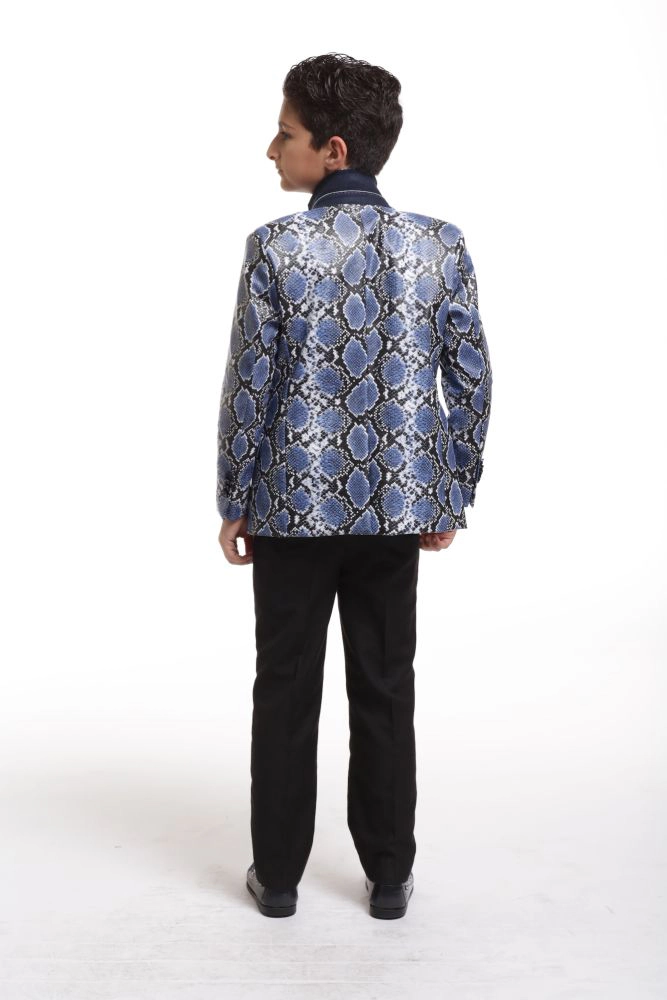 Elie Balleh Boys Slim Fit Velvet Jacket