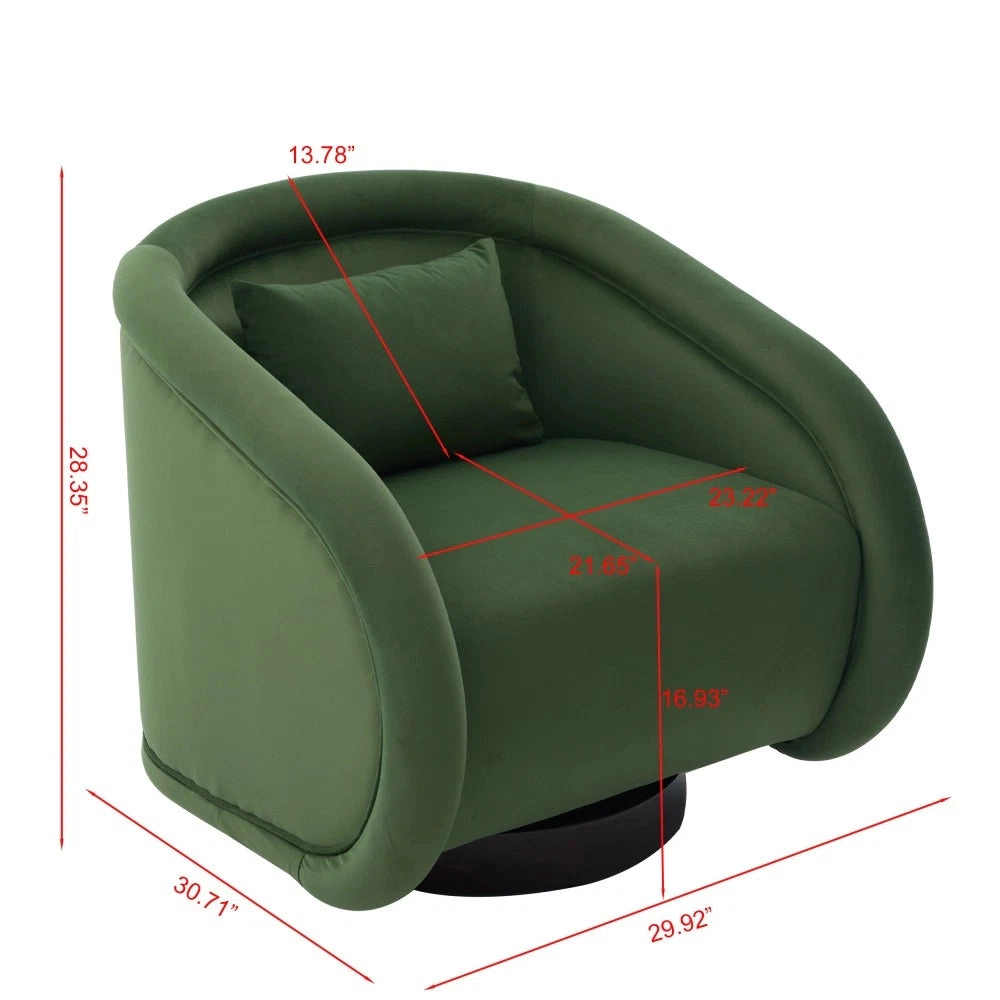 Envelor Luxury Boucle Velvet 360° Swivel Barrel Accent Chair