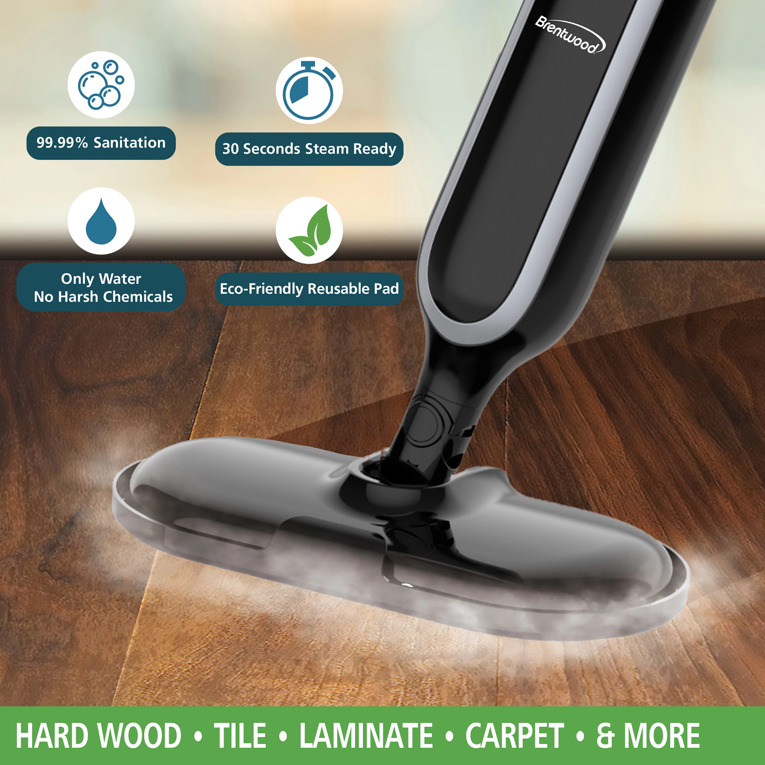 Brentwood 1100w Steamer Mop