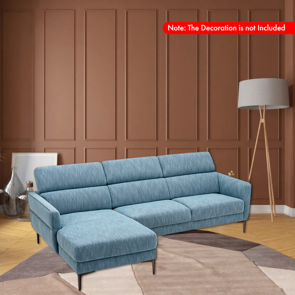 Hivvago L-Shaped Sectional Couch with Triple Adjustable Headrests