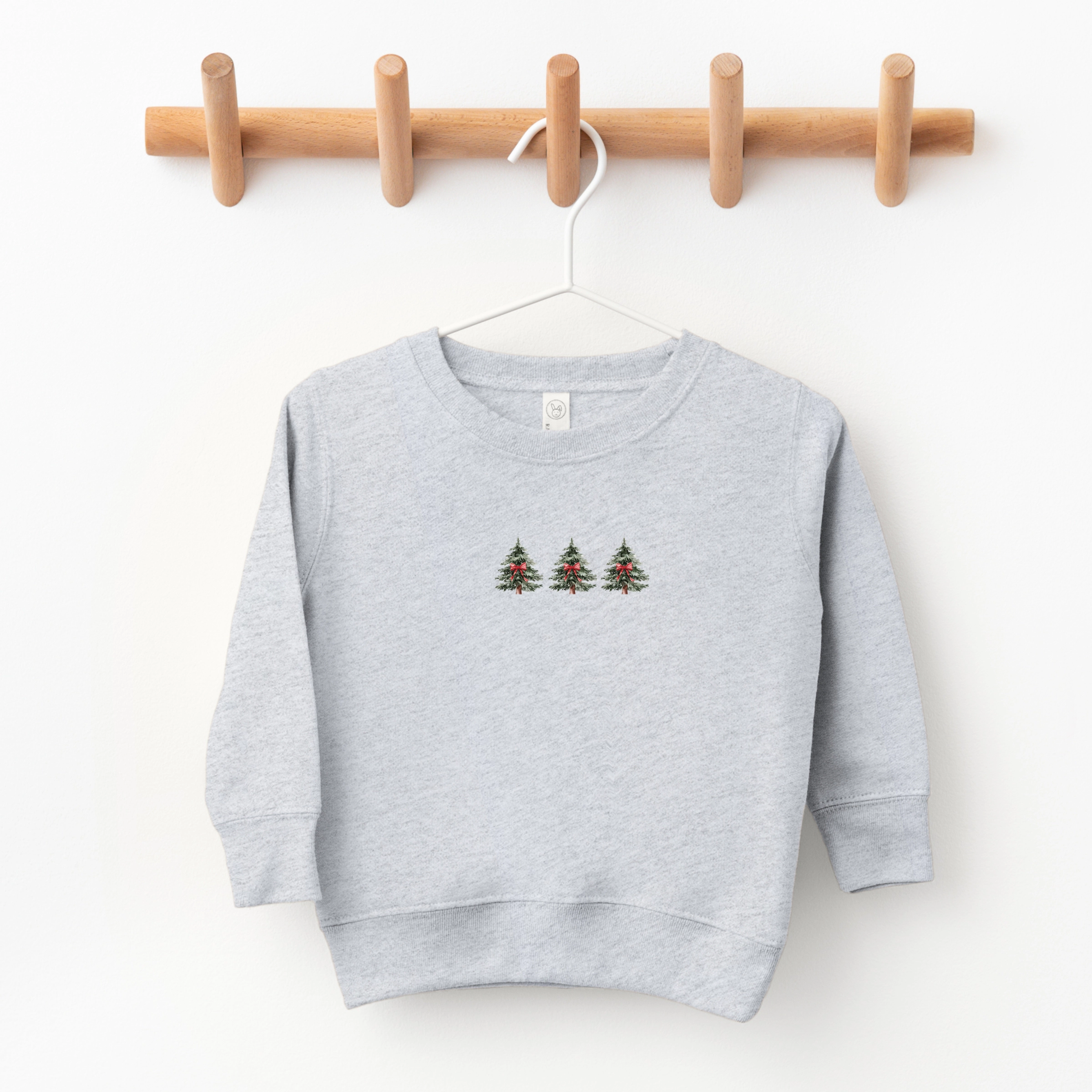 The Juniper Shop - Toddler Graphic Sweatshirt Coquette Christmas Trees