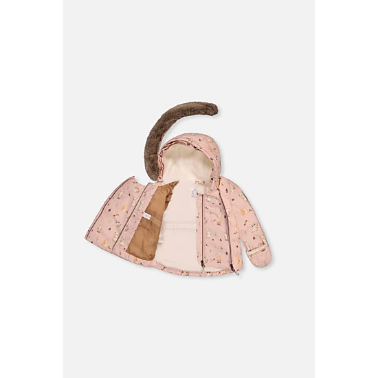 Deux par Deux Girls Animal Print Two Piece Snowsuit with Hooded Coat and Snow Pants