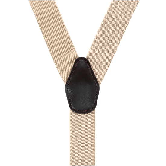 CTM® Men's 1.375 Inch Wide Solid Color Y-Back Button-End Suspenders