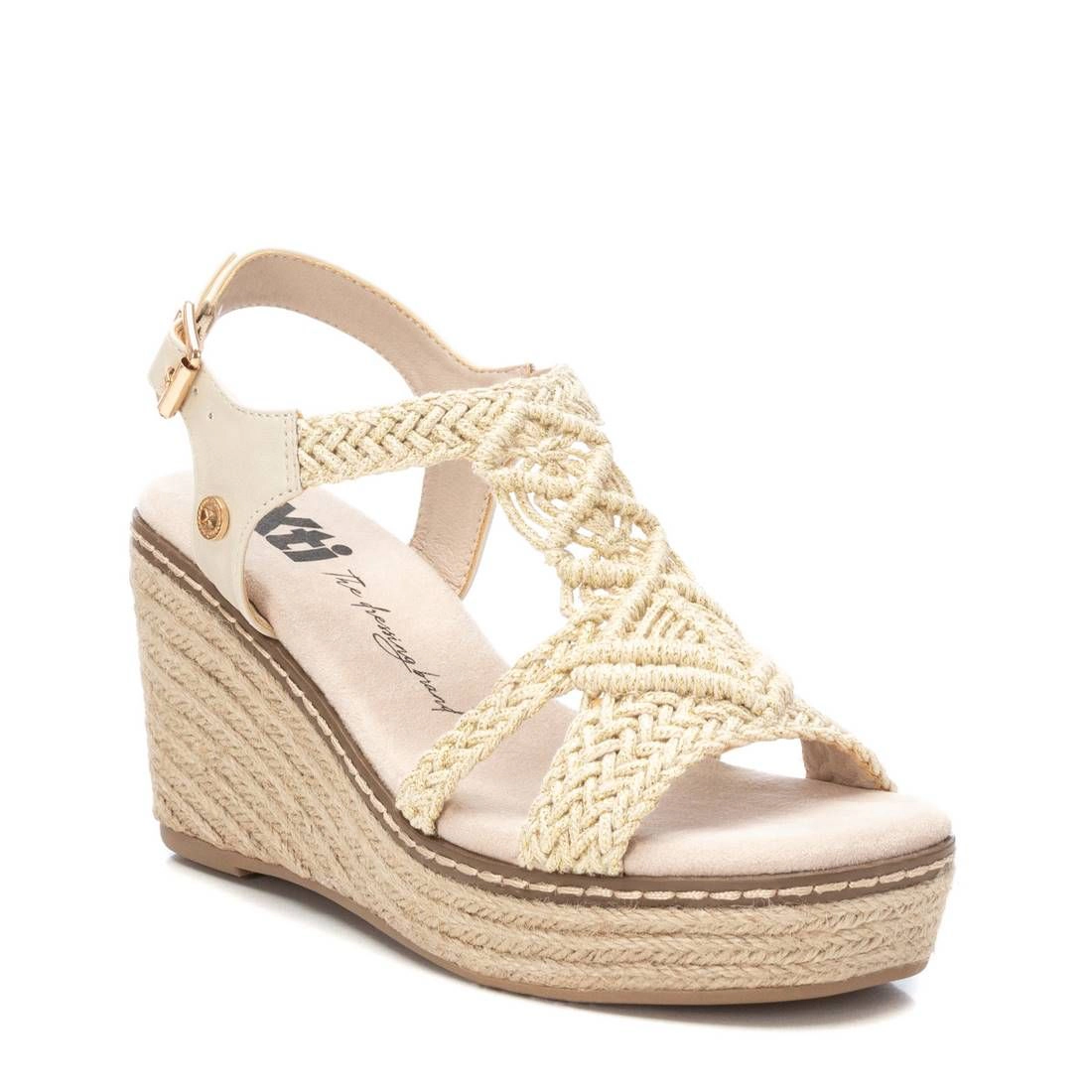 XTI Textile Women's Sandals Ankle Strap Wedge Heel