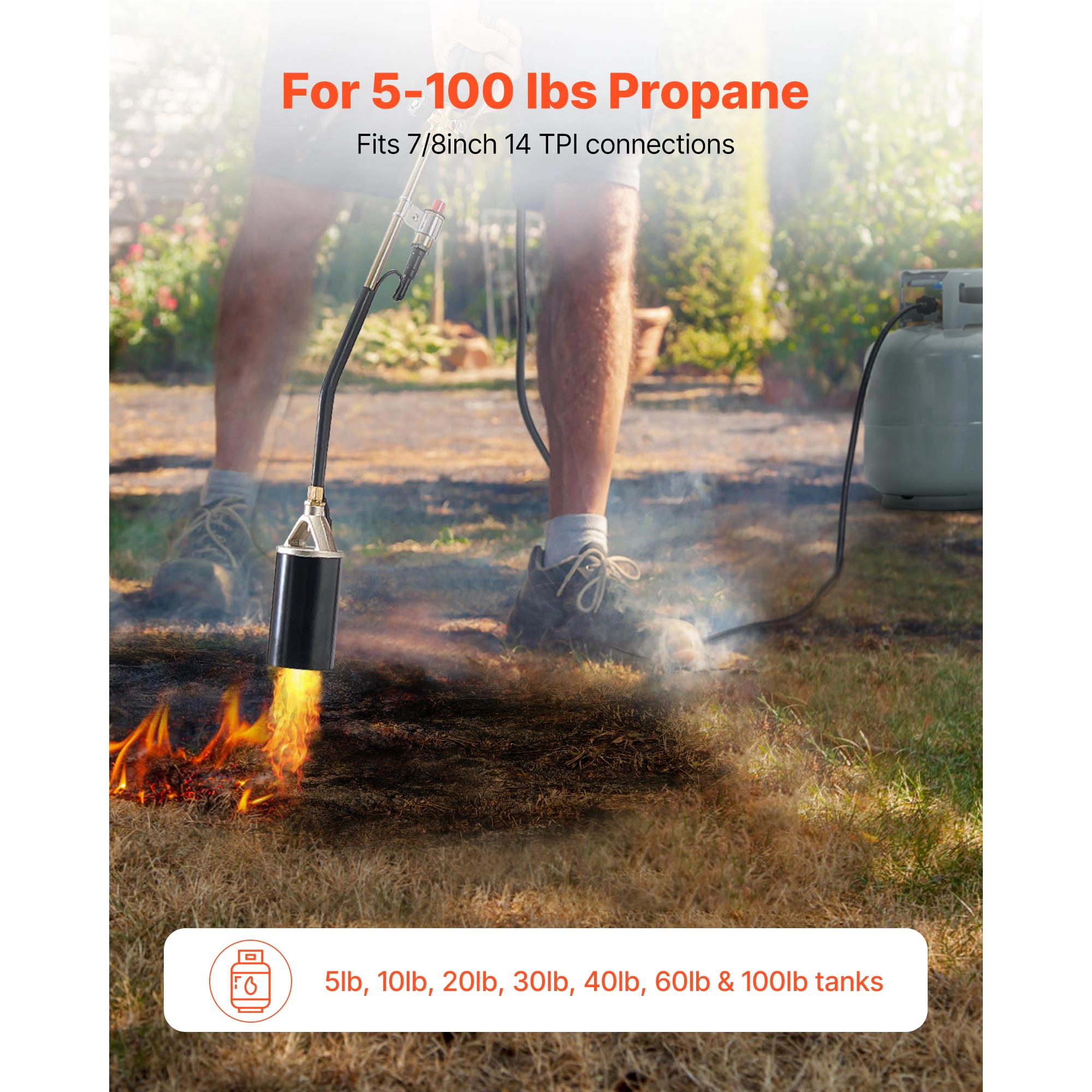 HONGGE Propane Torch Weed Burner, High Output 1, 800, 000 BTU with 10 ft Hose
