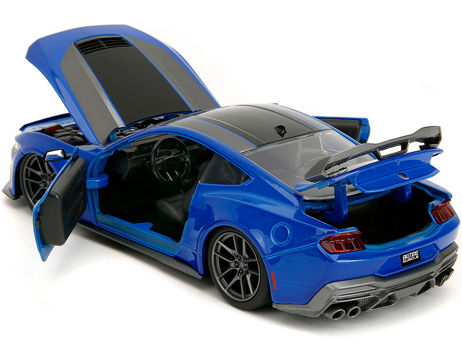 Jada 2024 Ford Mustang Dark Horse Blue Metallic with Black and Gray Stripes "Bigtime Muscle" Series 1/24