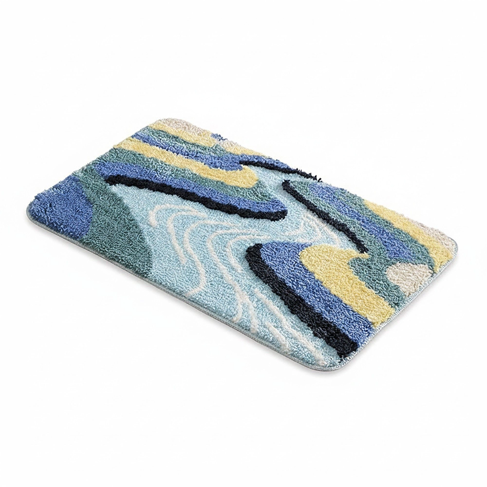 Alilang Unisex Tufted Floor Mat with Leaf Pattern Non Slip Backing Soft Plush Decorative Indoor Entryway Bathroom Rug