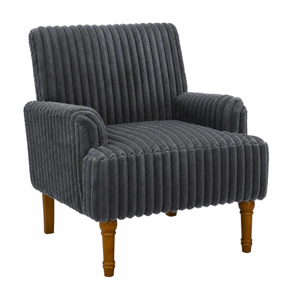 GOODSILO Upholstered Accent Chair with Solid Wood Base
