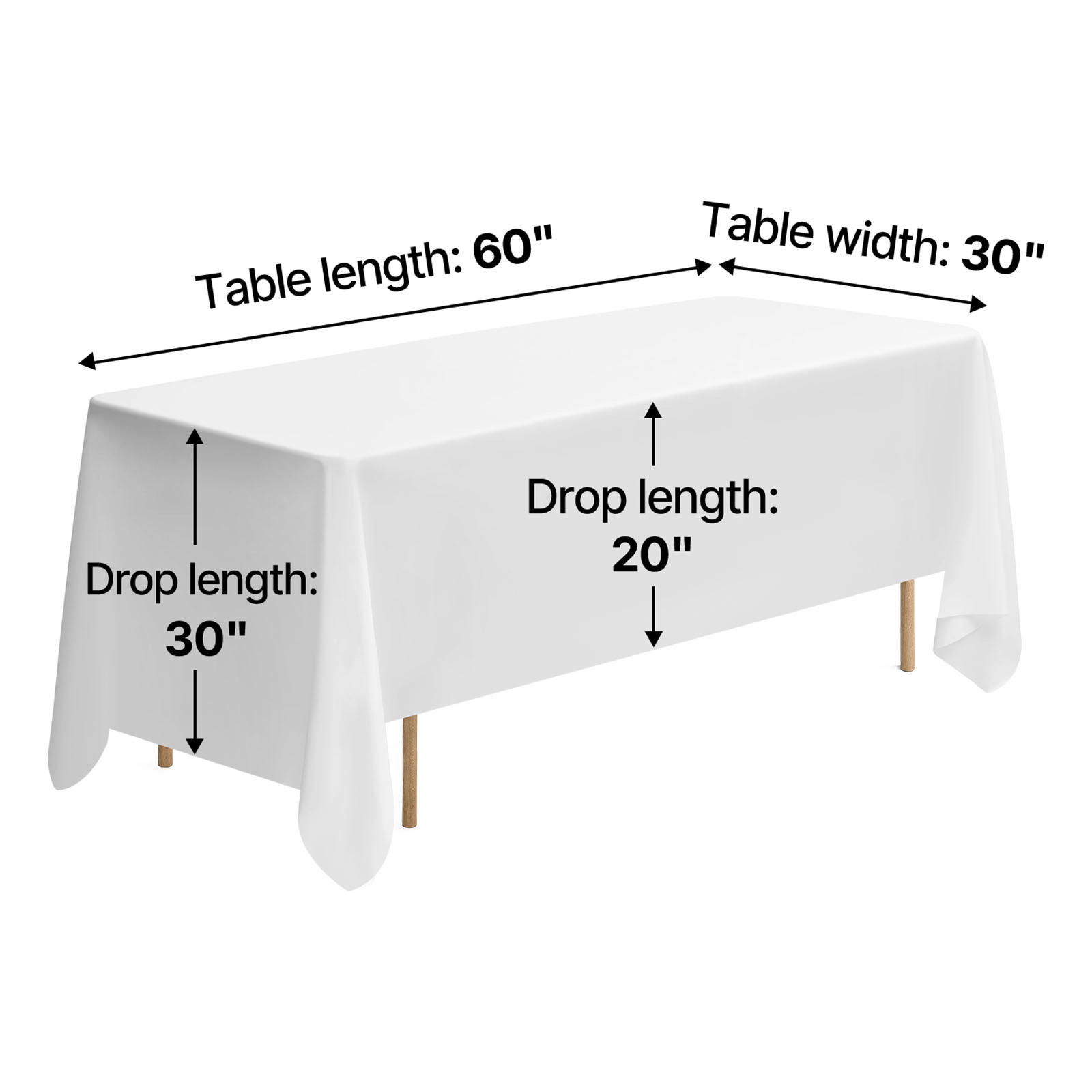 HONGGE White Tablecloths for Rectangle Tables Reusable and Machine Washable Table Clothes Wrinkle-Resistant Polyester