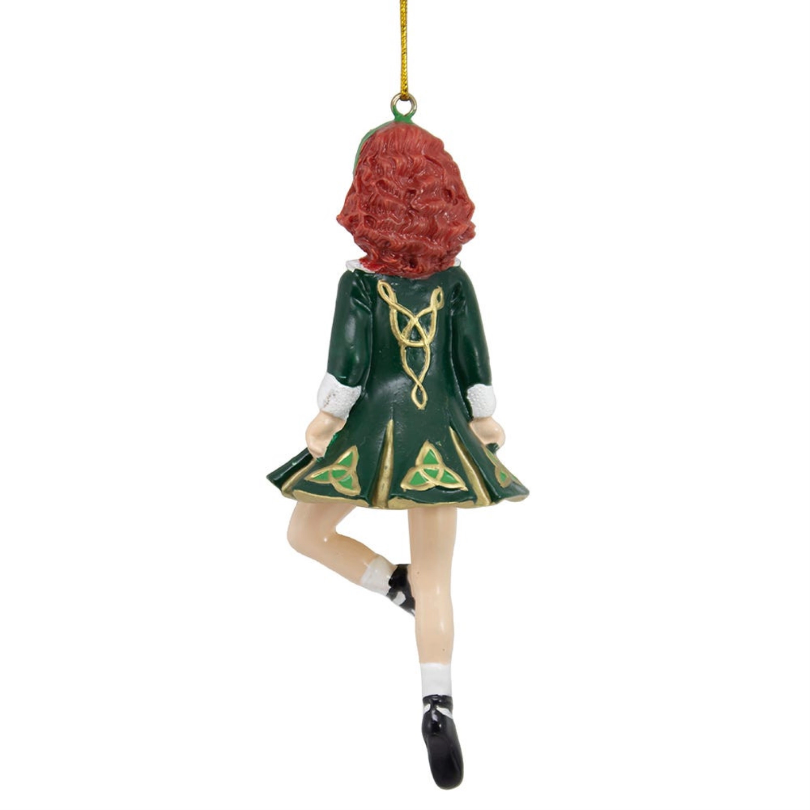Kurt Adler Step Irish Dancer Girl in Green Dress Resin Christmas Tree Ornament 6 inch
