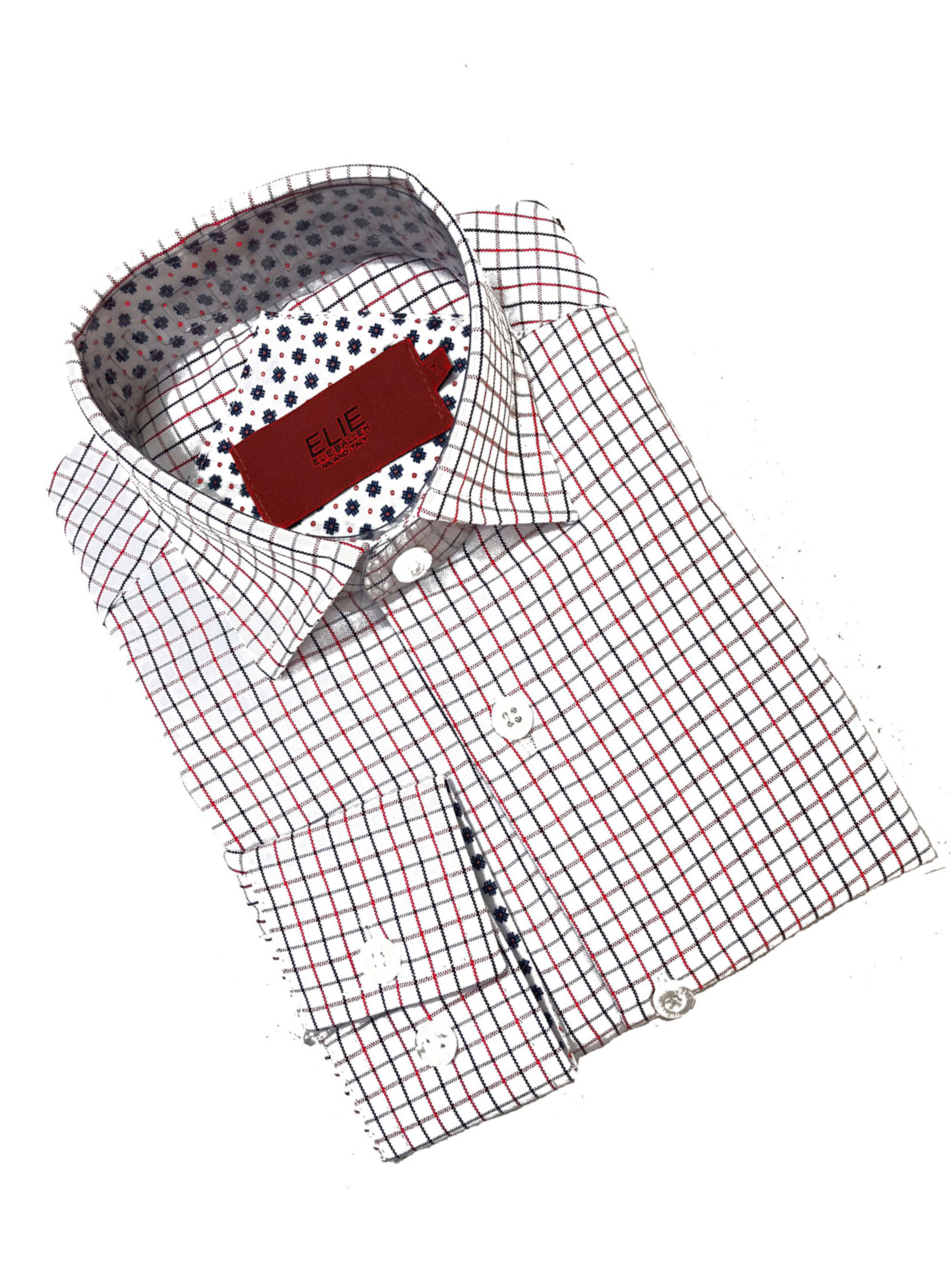 Elie Balleh Boys Slim Fit Plaid Button Down Shirt