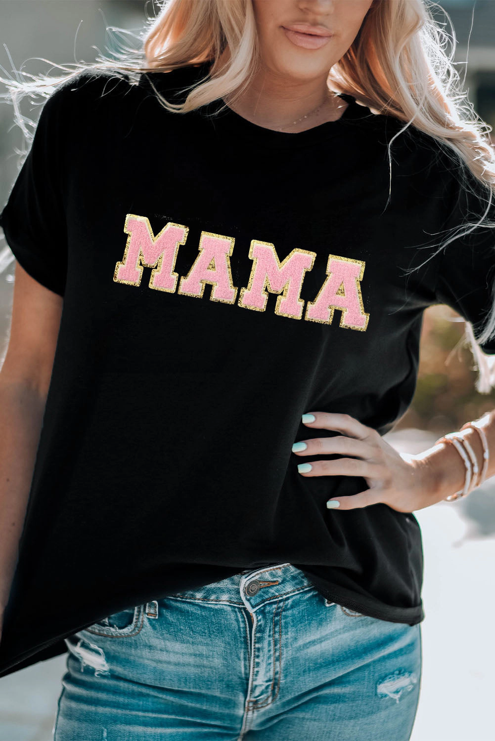 Threaded Pear Women's Sierra MAMA Chenille Graphic Tee
