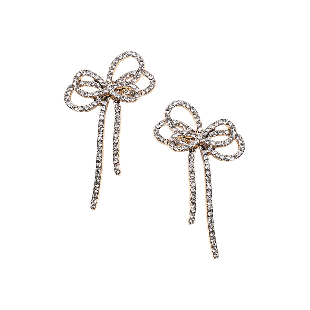 SOHI Women's Bow Drop Earrings - Chalice Silver