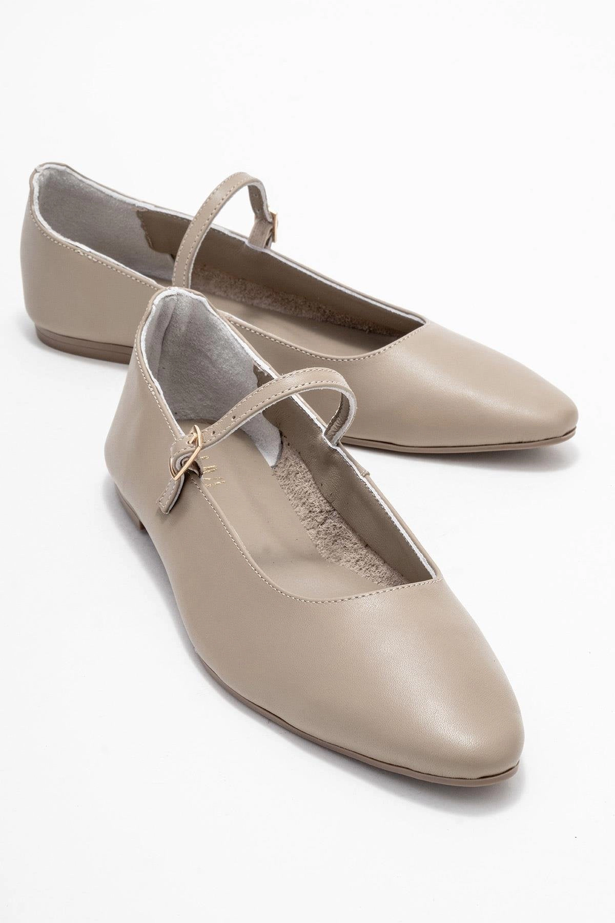 Forever & Always Womens Lara Leather Mary Jane Flats