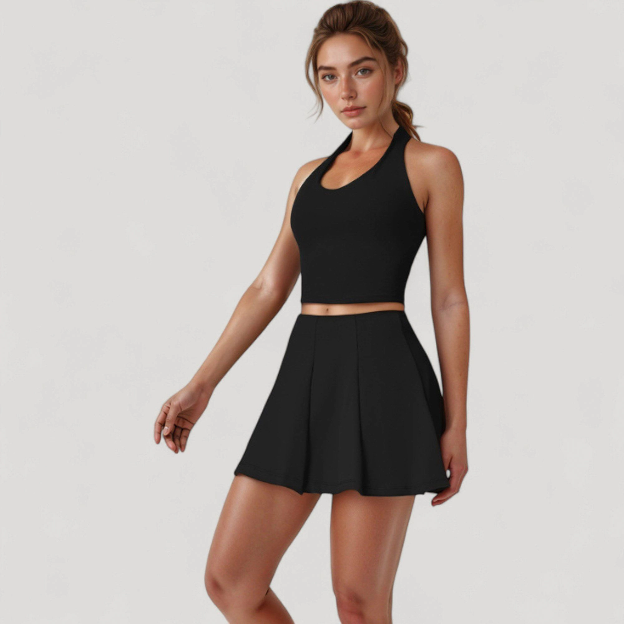 Anna-Kaci Women's Active Skort with Inner Shorts and Side Pockets