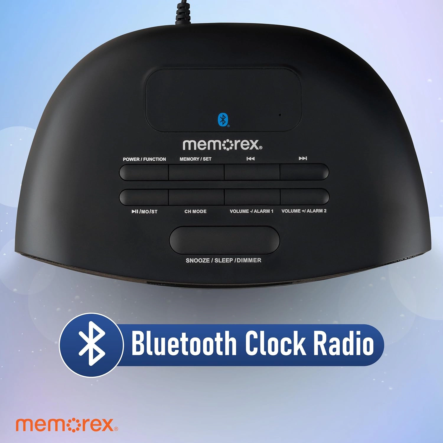 Memorex MX-CR160 Bluetooth Clock Radio - Black