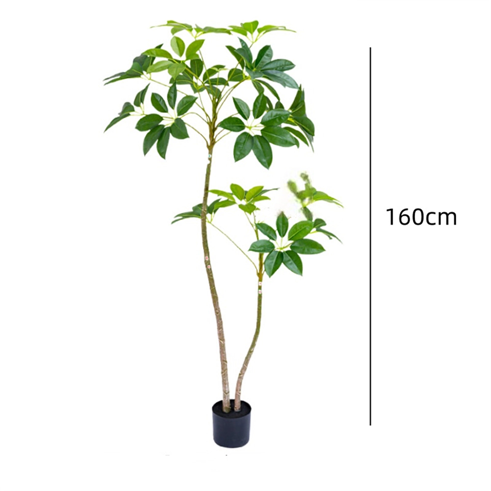 Gigicloud Artificial Umbrella Tree, 5.2'/5.9' Tall Fake Plant Fake Tree with Planter PVC Faux Umbrella Floor Plant