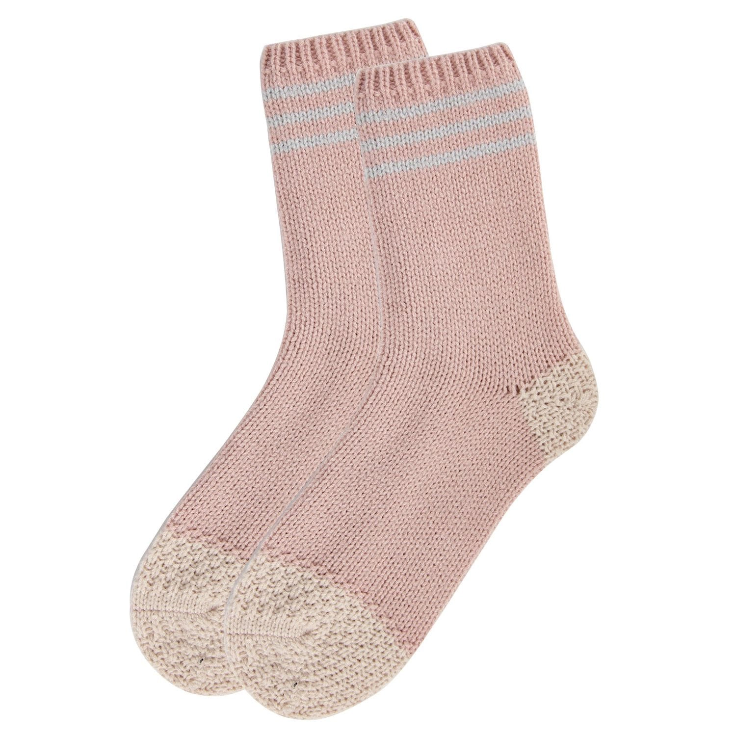 MeMoi Women's Striped Cuff Heavy Sweater Knit Crew Socks