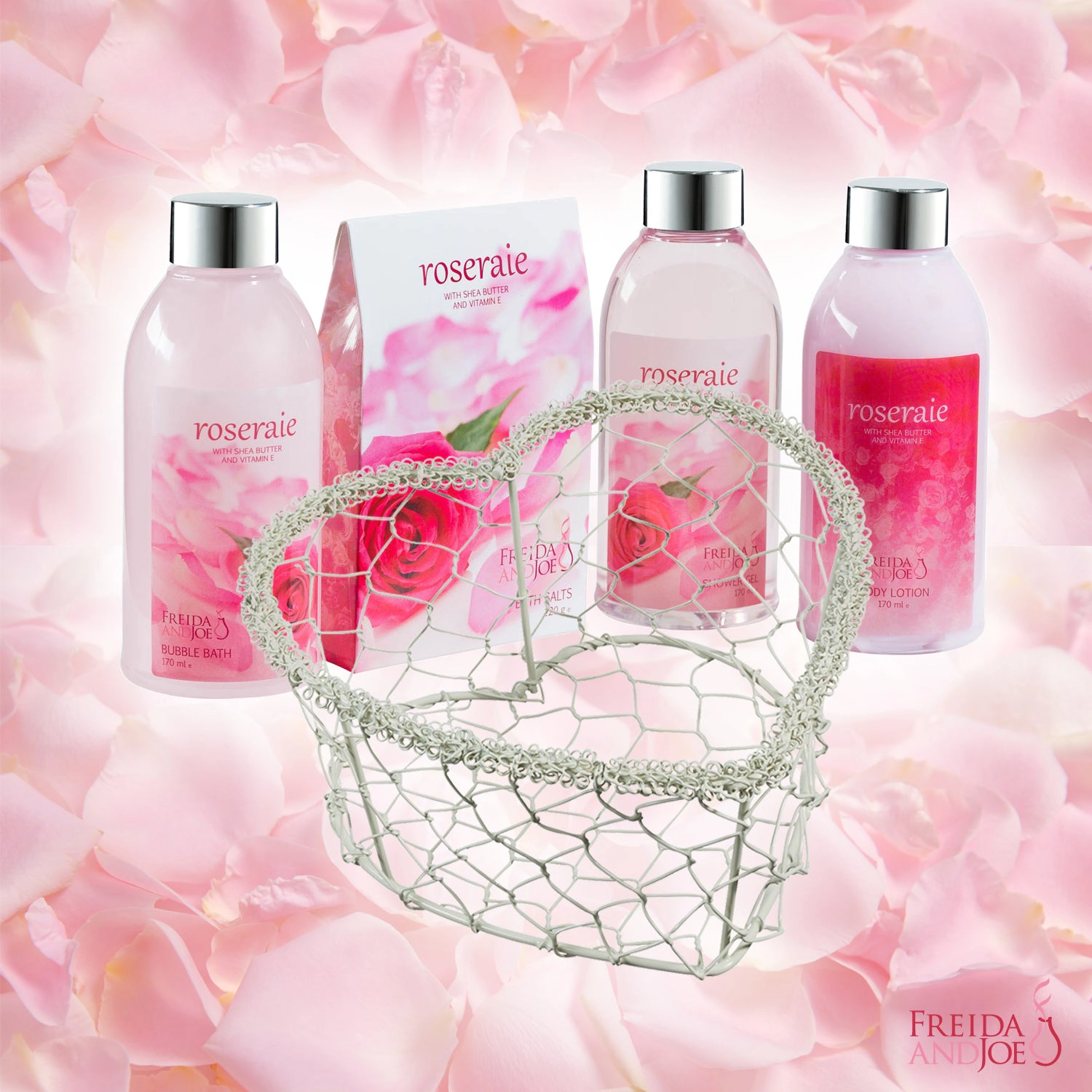 Freida and Joe WomensPink Rose Bath & Body Gift Set
