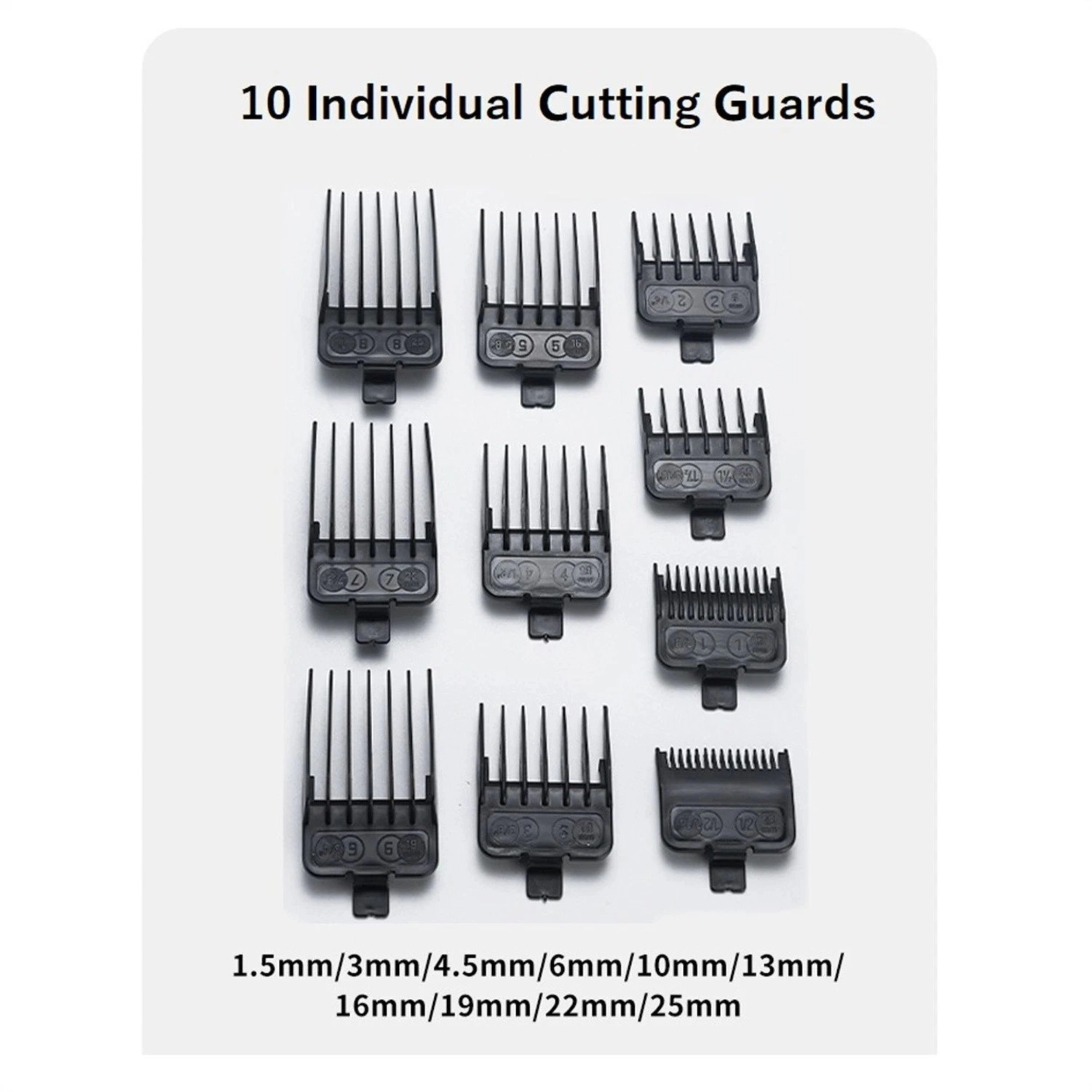 Home Collection Cordless Hair Clipper and Trimmer Kit with 10 Cutting Guards