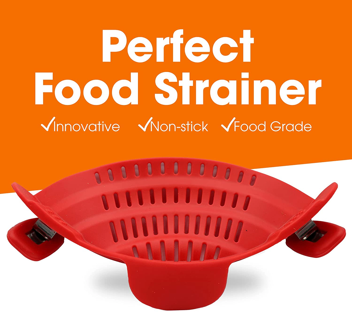 Cheer Collection Silicone Clip on Pot Strainer