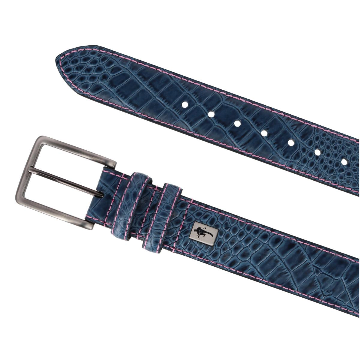 Mad Golfer Men's Croc Print Golfing Belt with Contrast Stitch