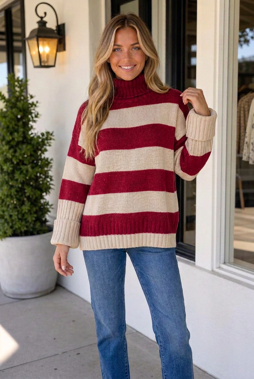 Threaded Pear Women's Samanthah High Relaxed Pullover Sweater