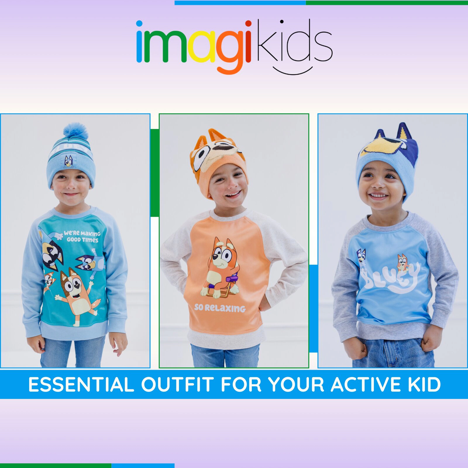 Bluey Boys' 2-Piece Fleece Sweatshirt and Hat Set
