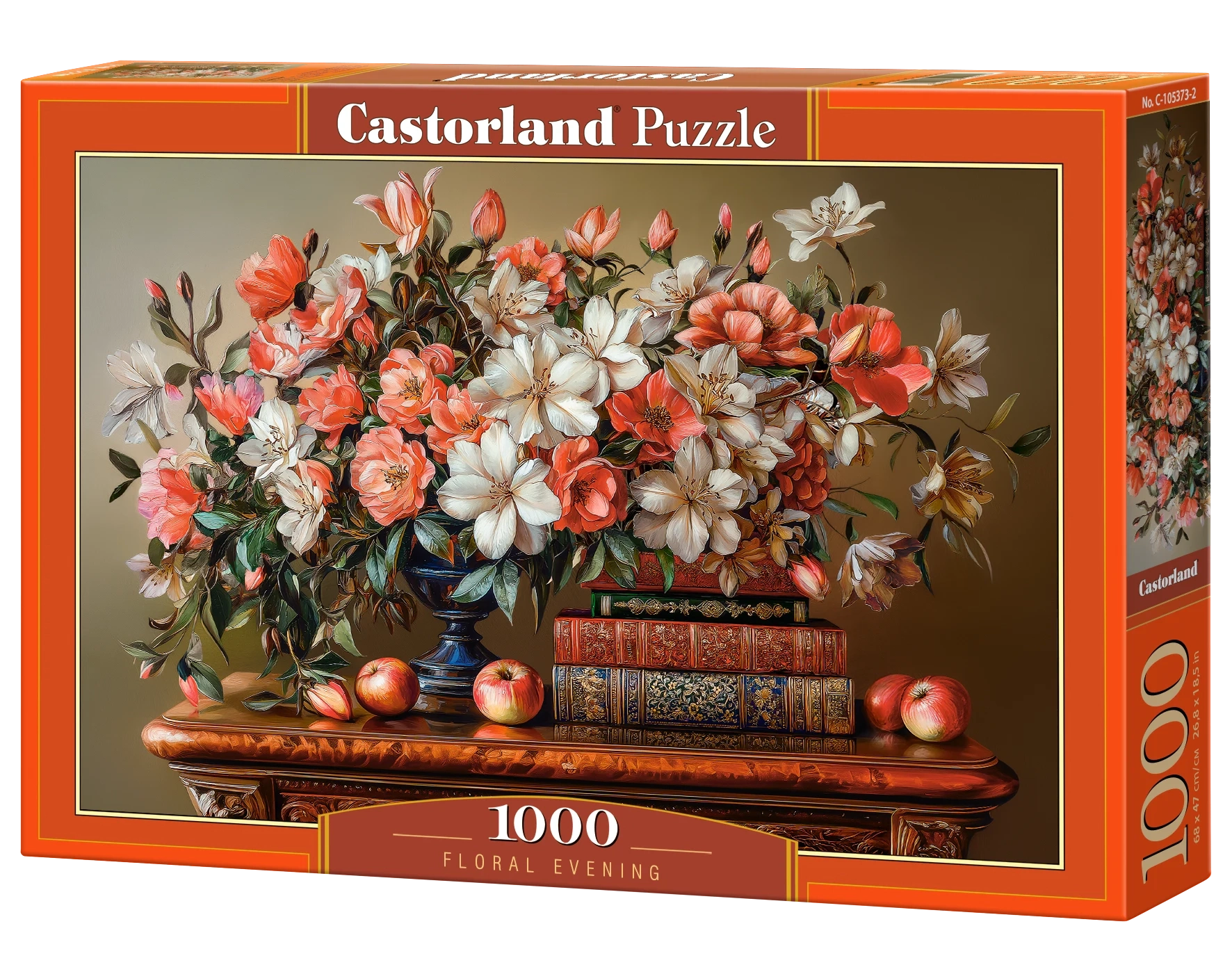 CASTORLAND 1000 Piece Jigsaw Puzzles, Floral Evening, Floral Still Life, Vintage Library, Fine Art Hobby, C-105373-2