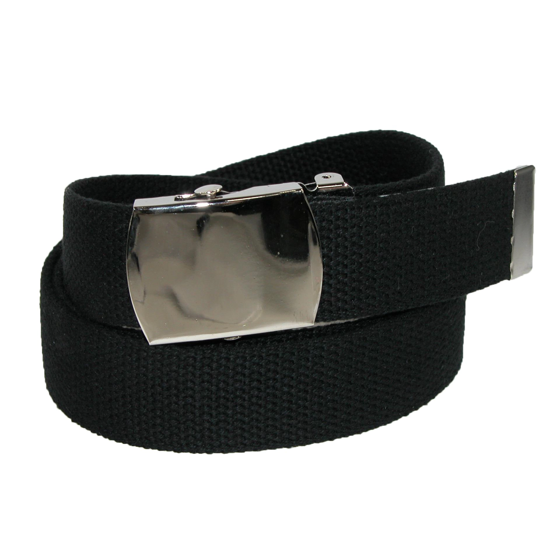 CTM Big & Tall Cotton Belt with Nickel Finish Buckle (Pack of 3)