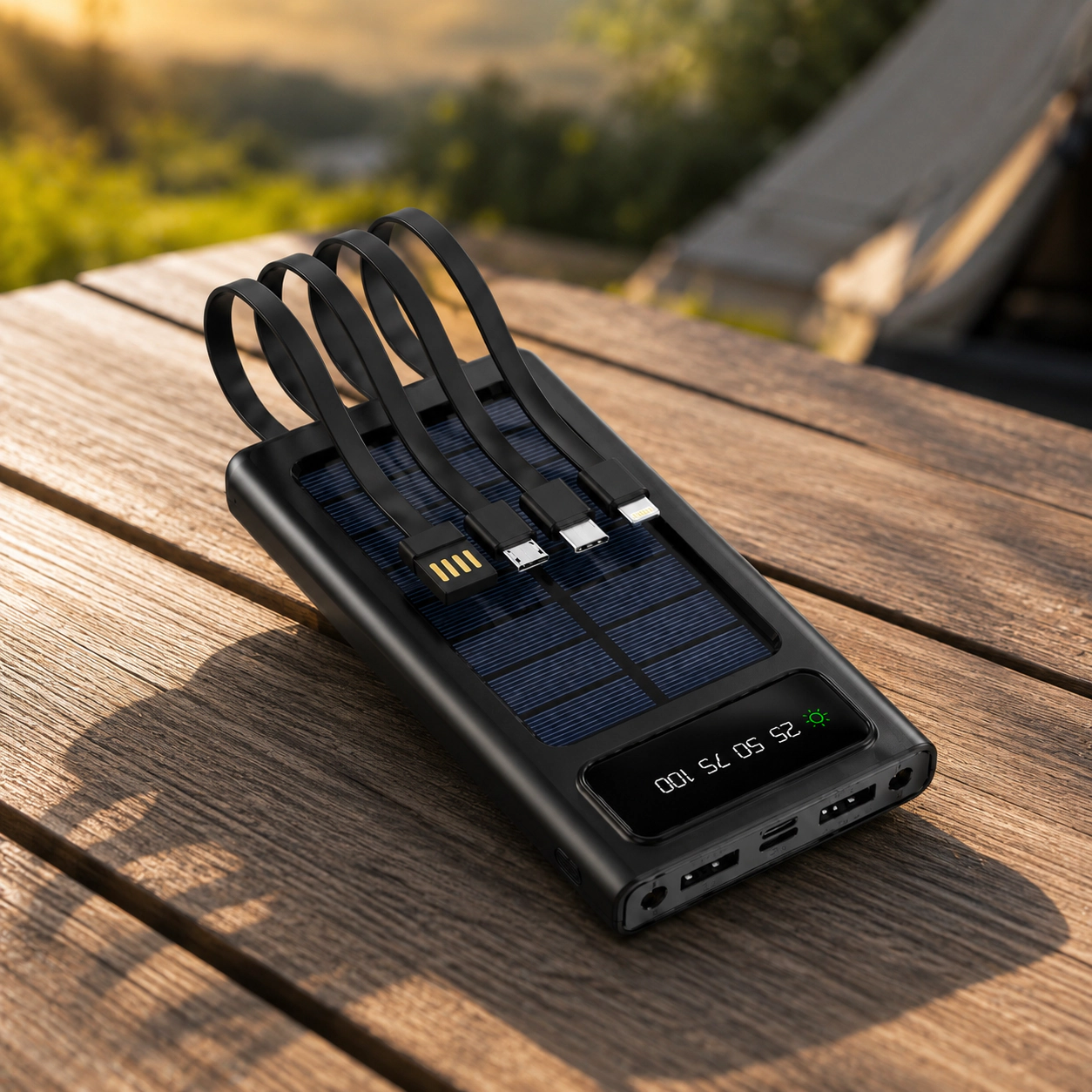 Pursonic Unisex Travel Power Bundle – Magnetic Wireless Charger Power Bank & LED SolarSync Portable Solar Power Bank