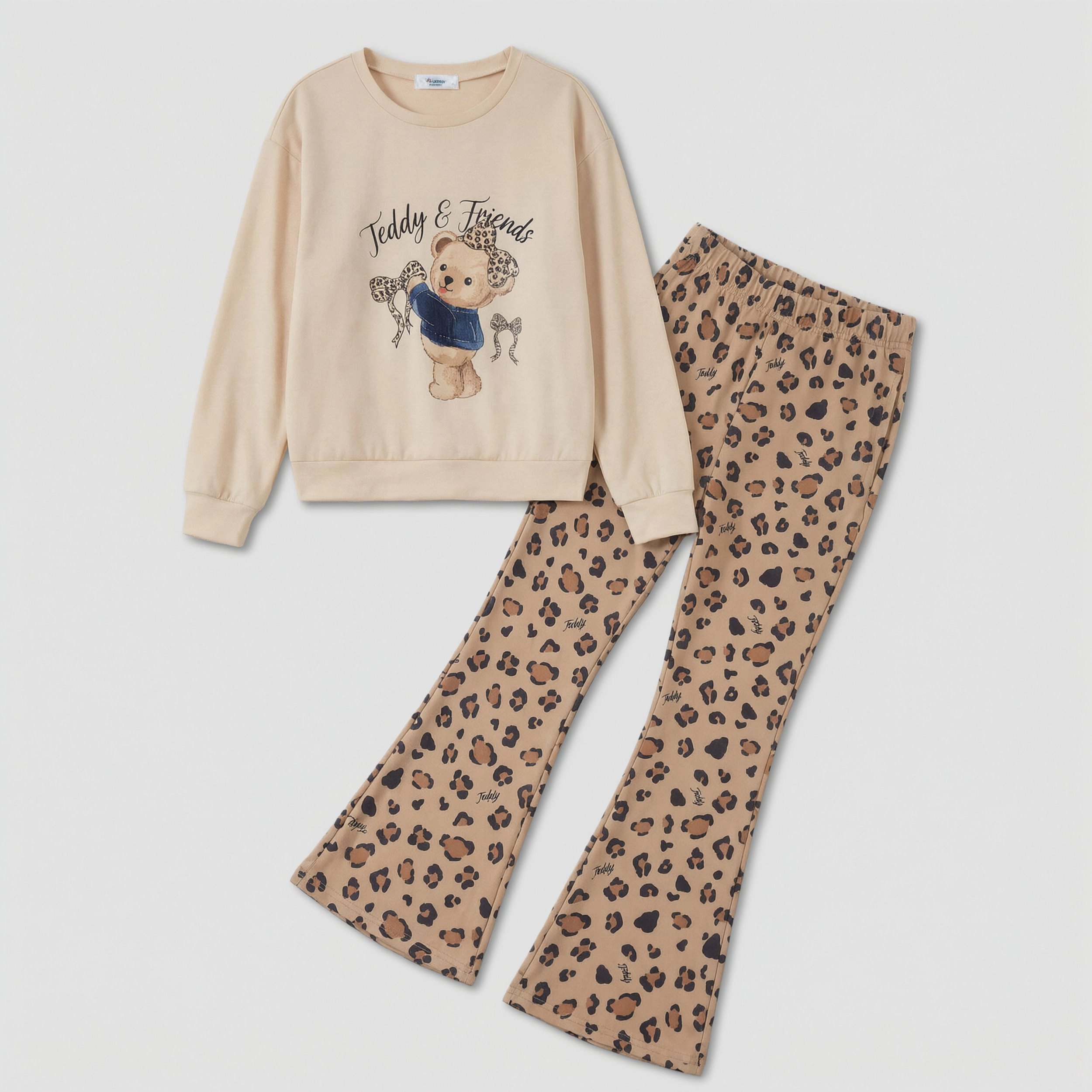 Arshiner Girls Piece Clothes Long Sleeve Sweatshirt Flared Pants Fall Clothing Set