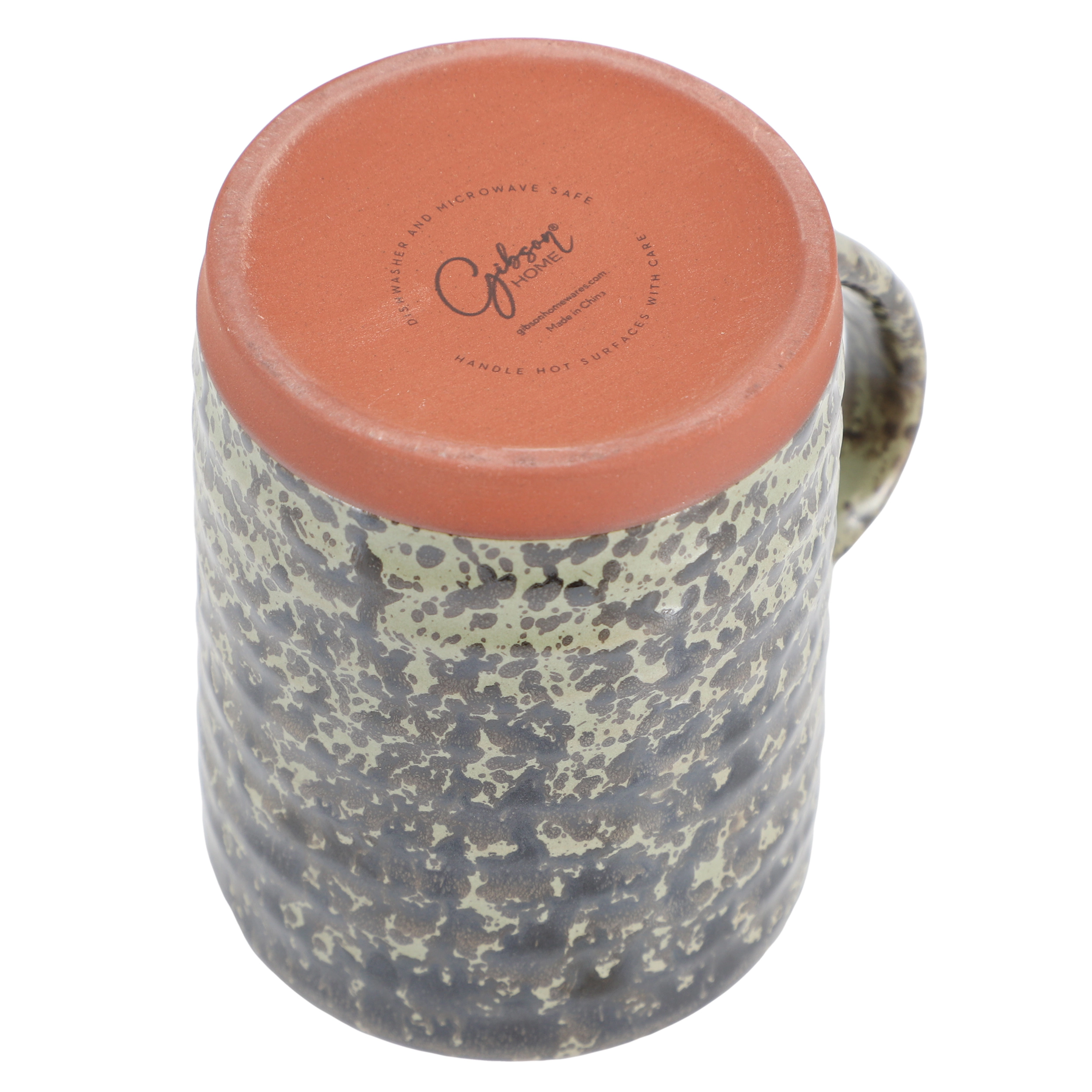Gibson Home Terra Bella 4 Piece 18.5 Ounce Terracota Mug Set in Peacock Green