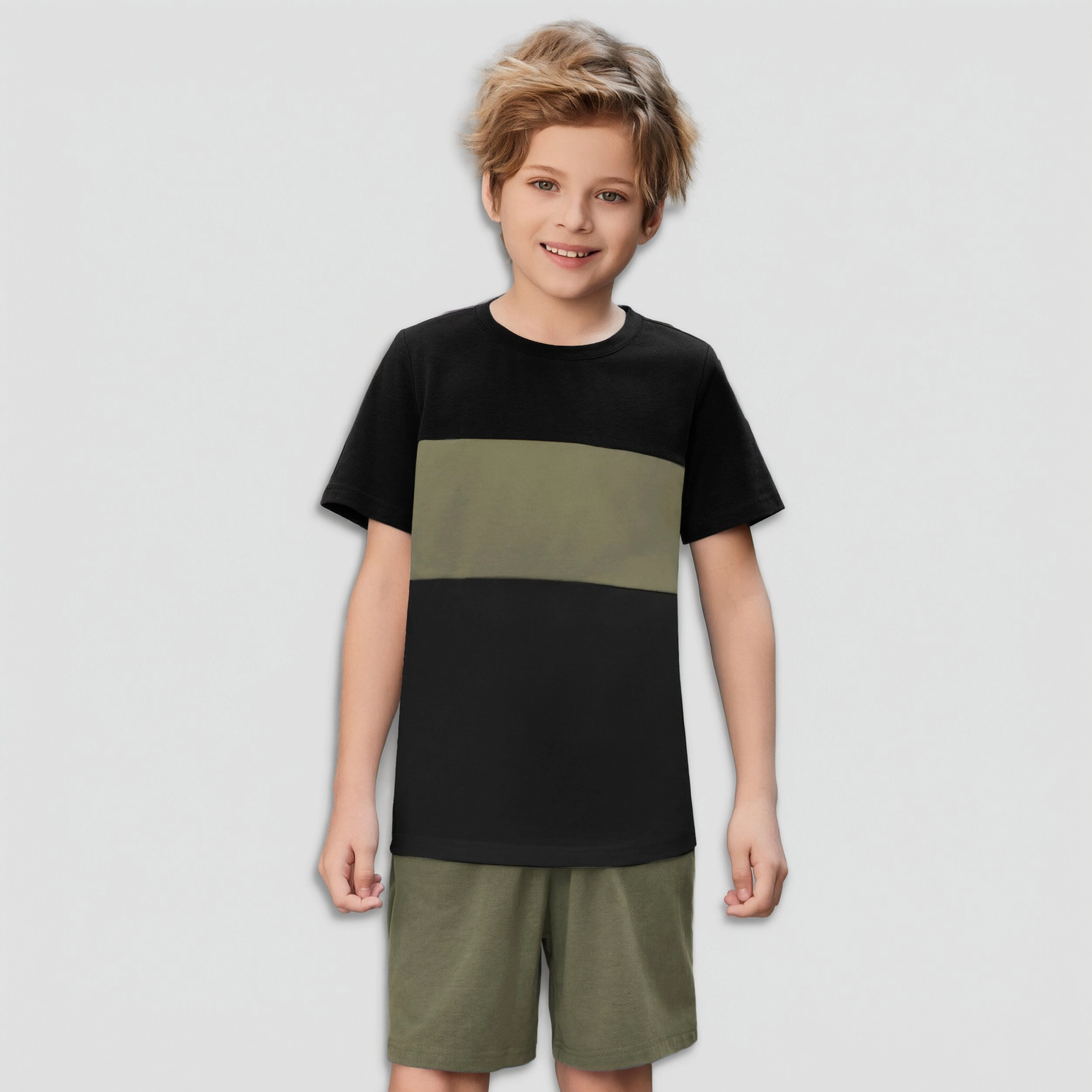 Arshiner Boys Block Set Tshirt And Shorts Kids Summer Outfit