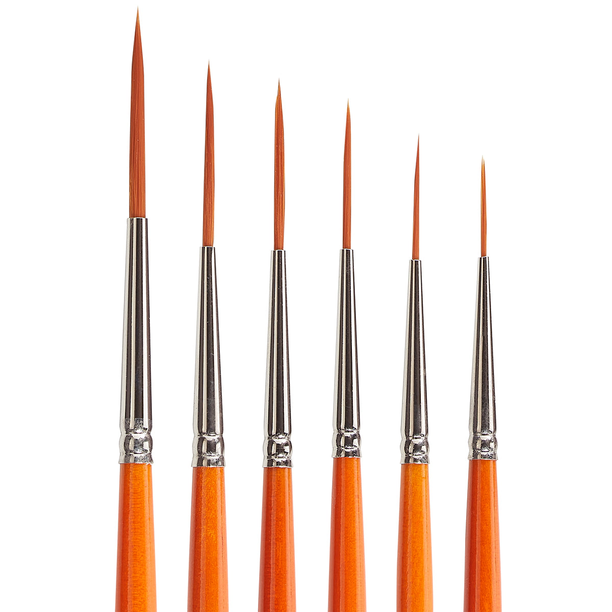 KINGART Radiant 6050 Script Liner Brush Set - 6 Pc, Golden Synthetic Taklon
