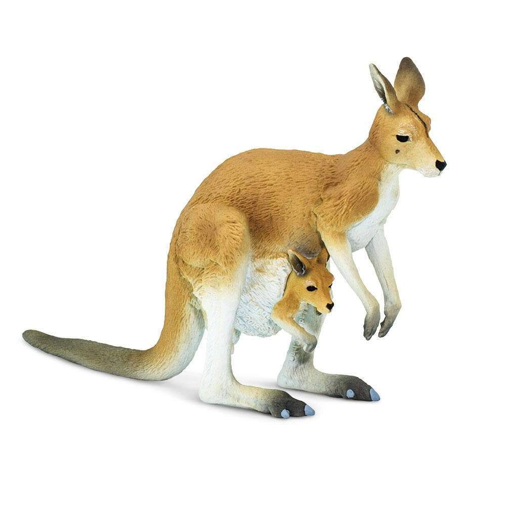 Safari Ltd. - Kangaroo with Joey Kids Toy Figure
